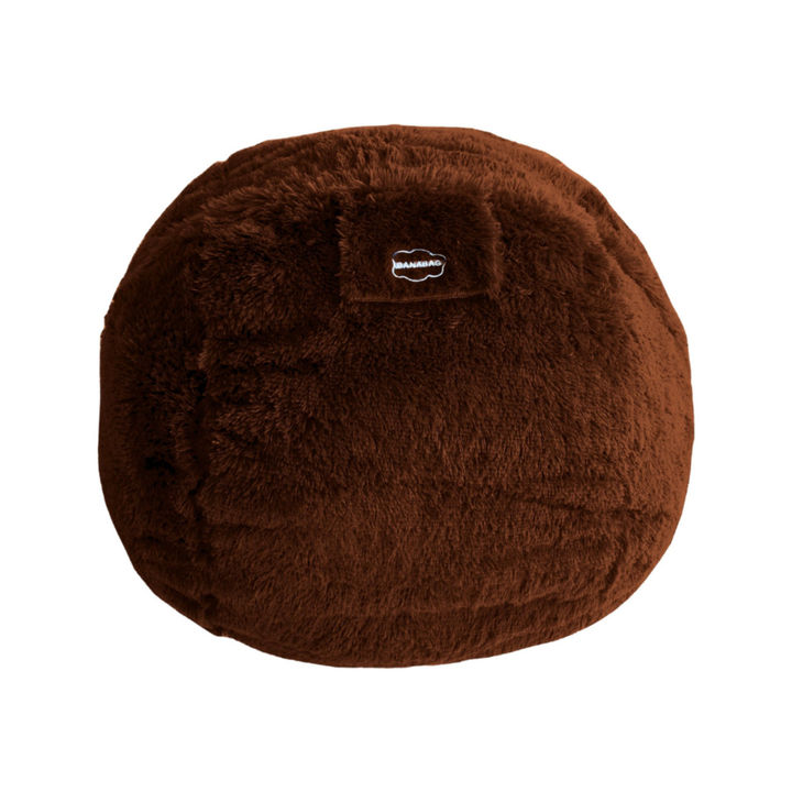 Pouf géant Banabag en fourrure marron, forme ronde