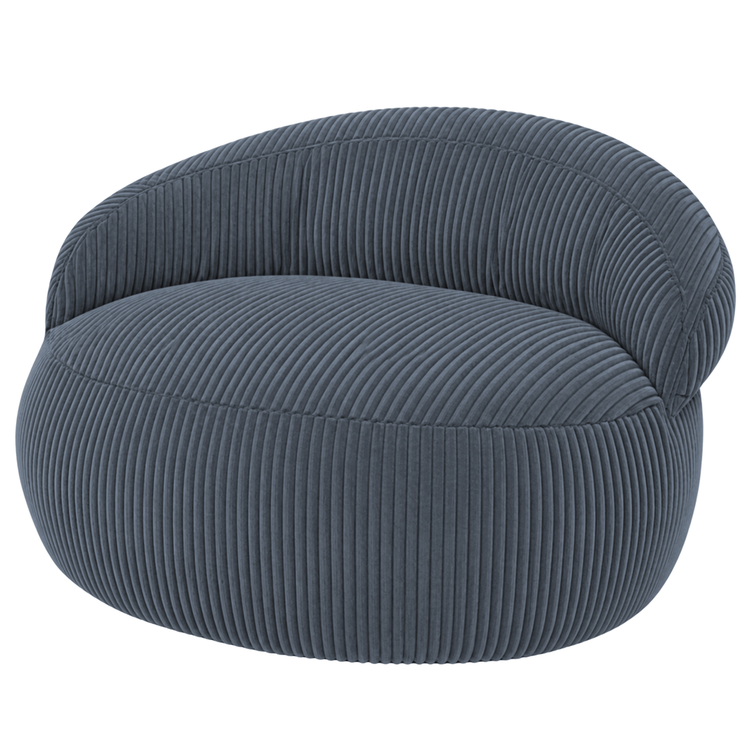 Pouf XXL déhoussable en velours côtelé gris foncé, vue de trois-quarts