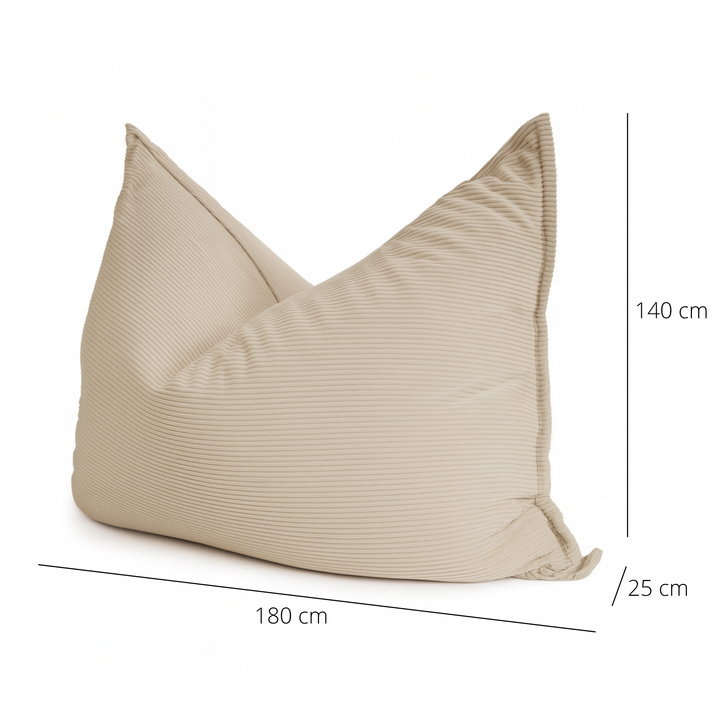Puf de terciopelo acanalado desenfundable - 140x180 cm