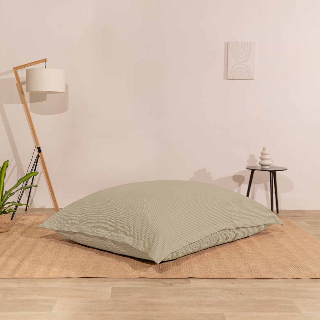 Puf de terciopelo acanalado desenfundable - 140x180 cm