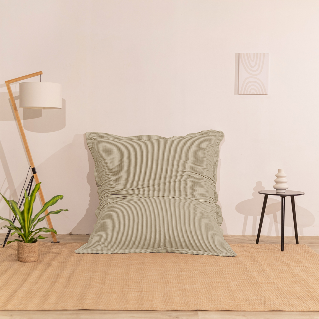 Puf de terciopelo acanalado desenfundable - 140x180 cm