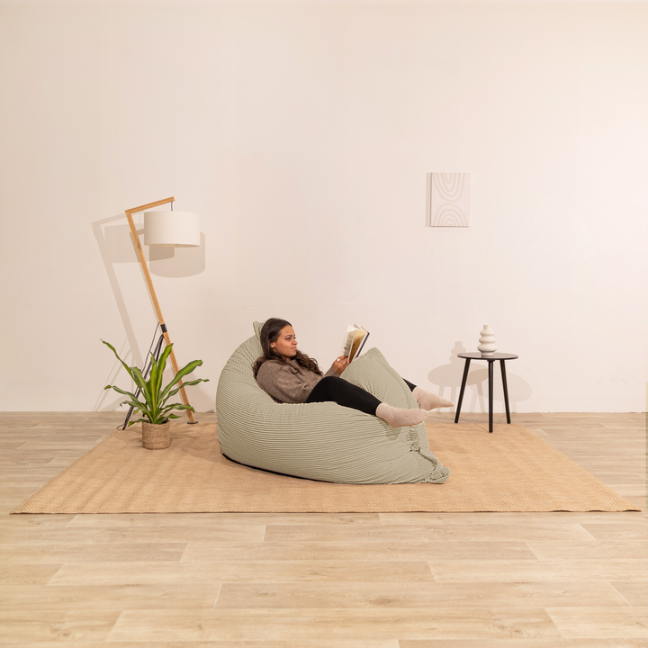 Puf de terciopelo acanalado desenfundable - 140x180 cm