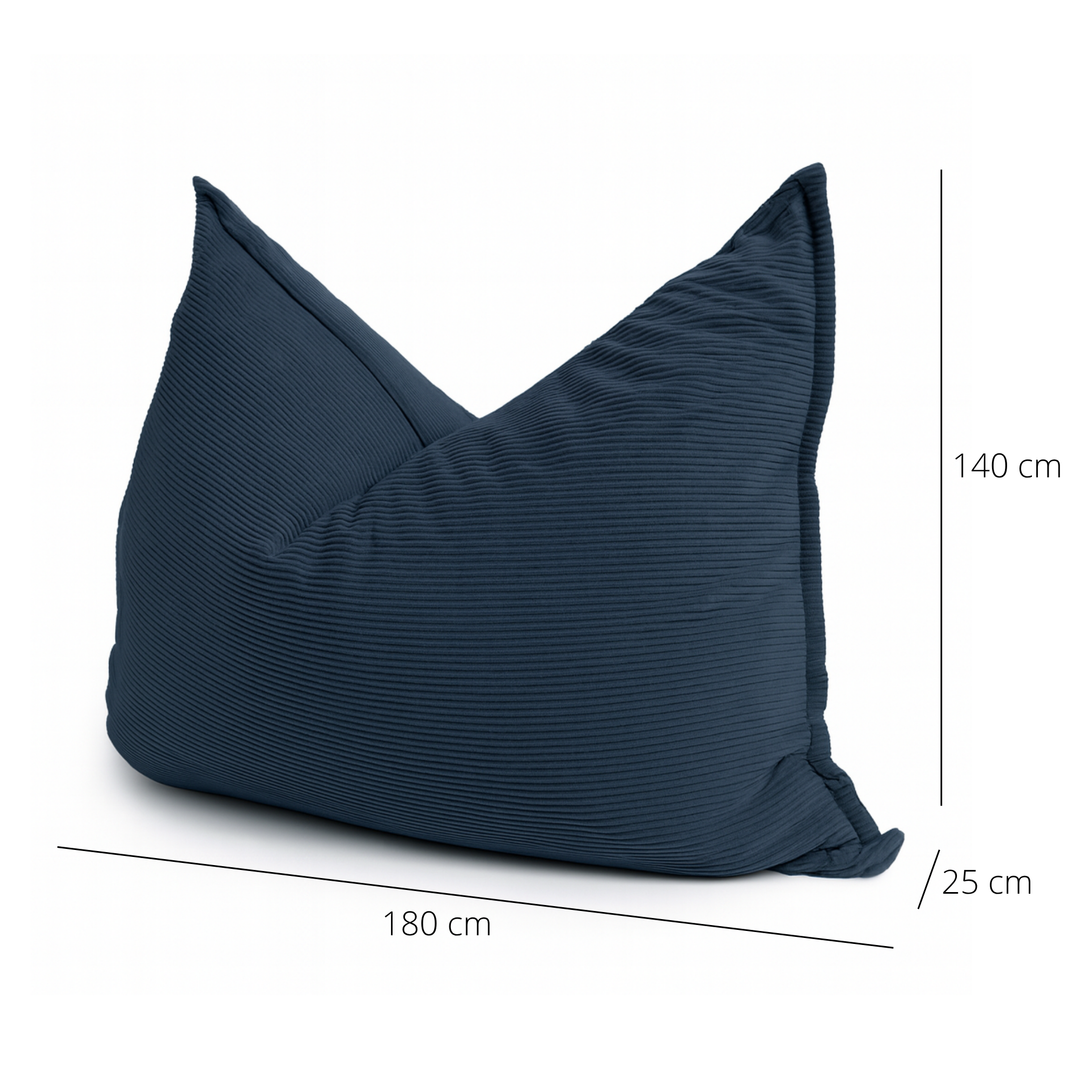 Puf de terciopelo acanalado desenfundable - 140x180 cm