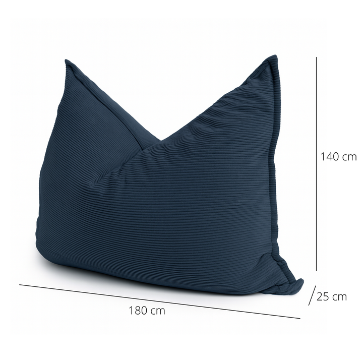 Puf de terciopelo acanalado desenfundable - 140x180 cm