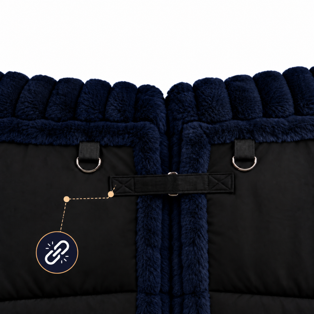 Détail du canapé modulable : sangles à scratch