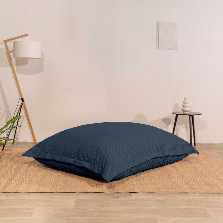 Puf de terciopelo acanalado desenfundable - 140x180 cm
