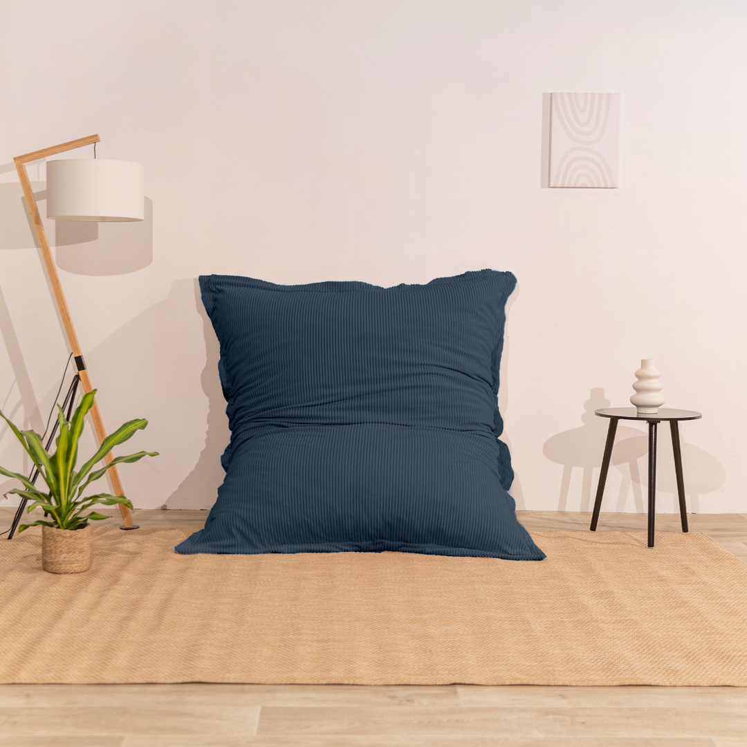 Puf de terciopelo acanalado desenfundable - 140x180 cm