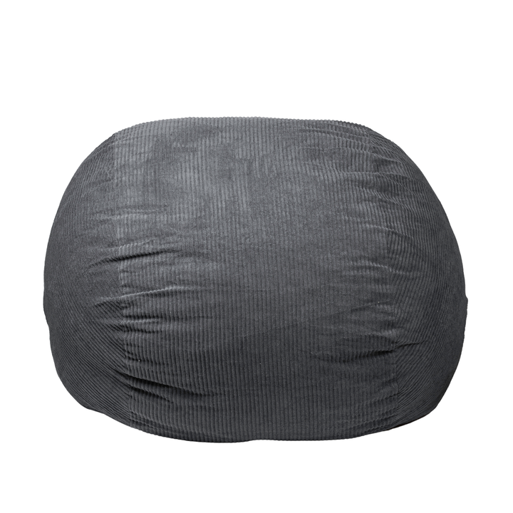 Pouf lit convertible 2-en-1 gris foncé, vue rapprochée du pouf arrondi