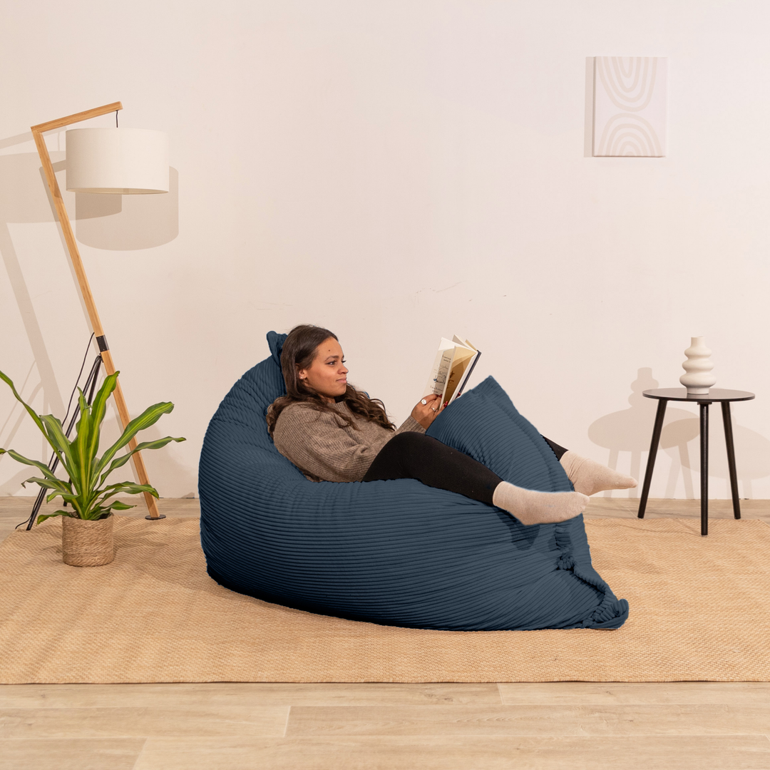 Puf de terciopelo acanalado desenfundable - 140x180 cm