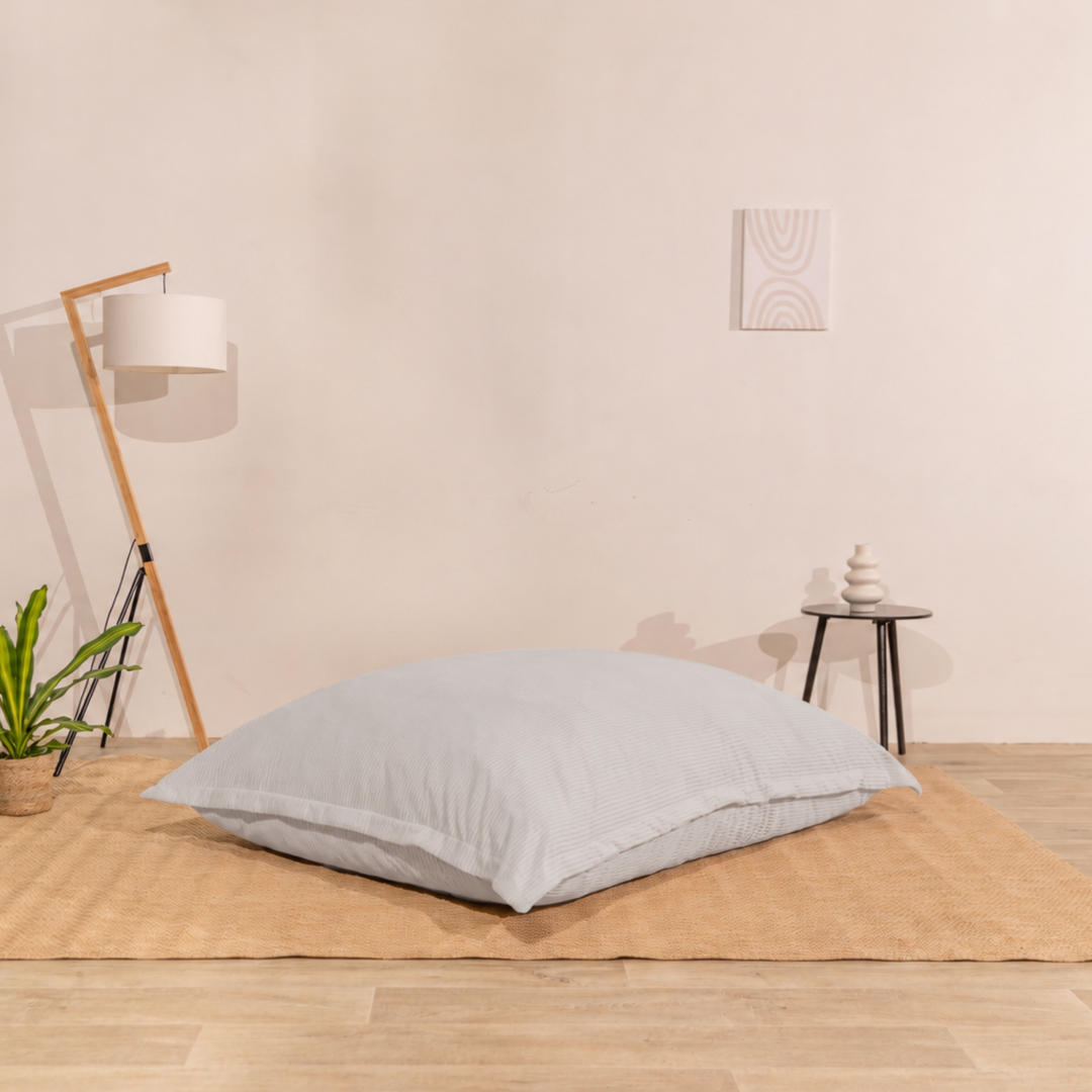 Puf de terciopelo acanalado desenfundable - 140x180 cm