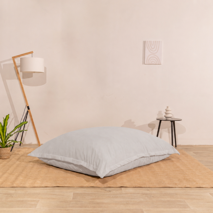 Puf de terciopelo acanalado desenfundable - 140x180 cm