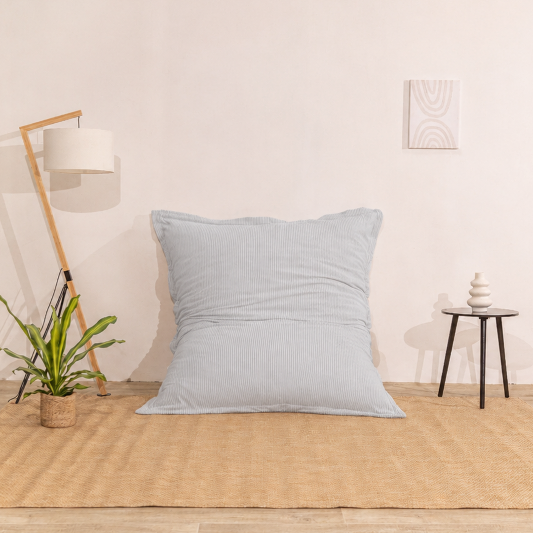 Puf de terciopelo acanalado desenfundable - 140x180 cm