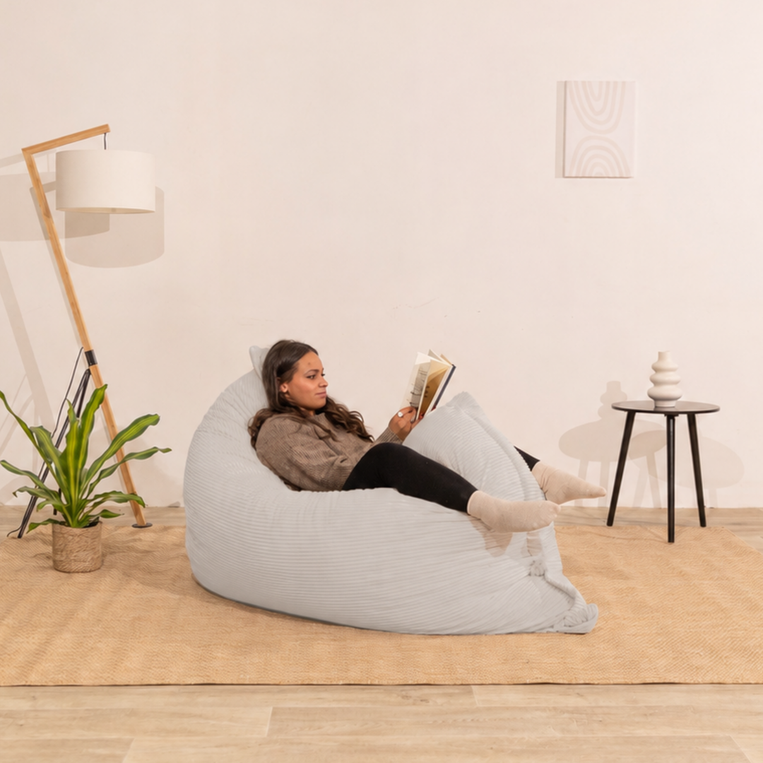 Puf de terciopelo acanalado desenfundable - 140x180 cm