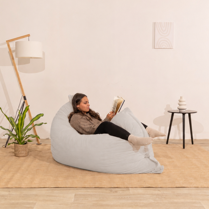Puf de terciopelo acanalado desenfundable - 140x180 cm