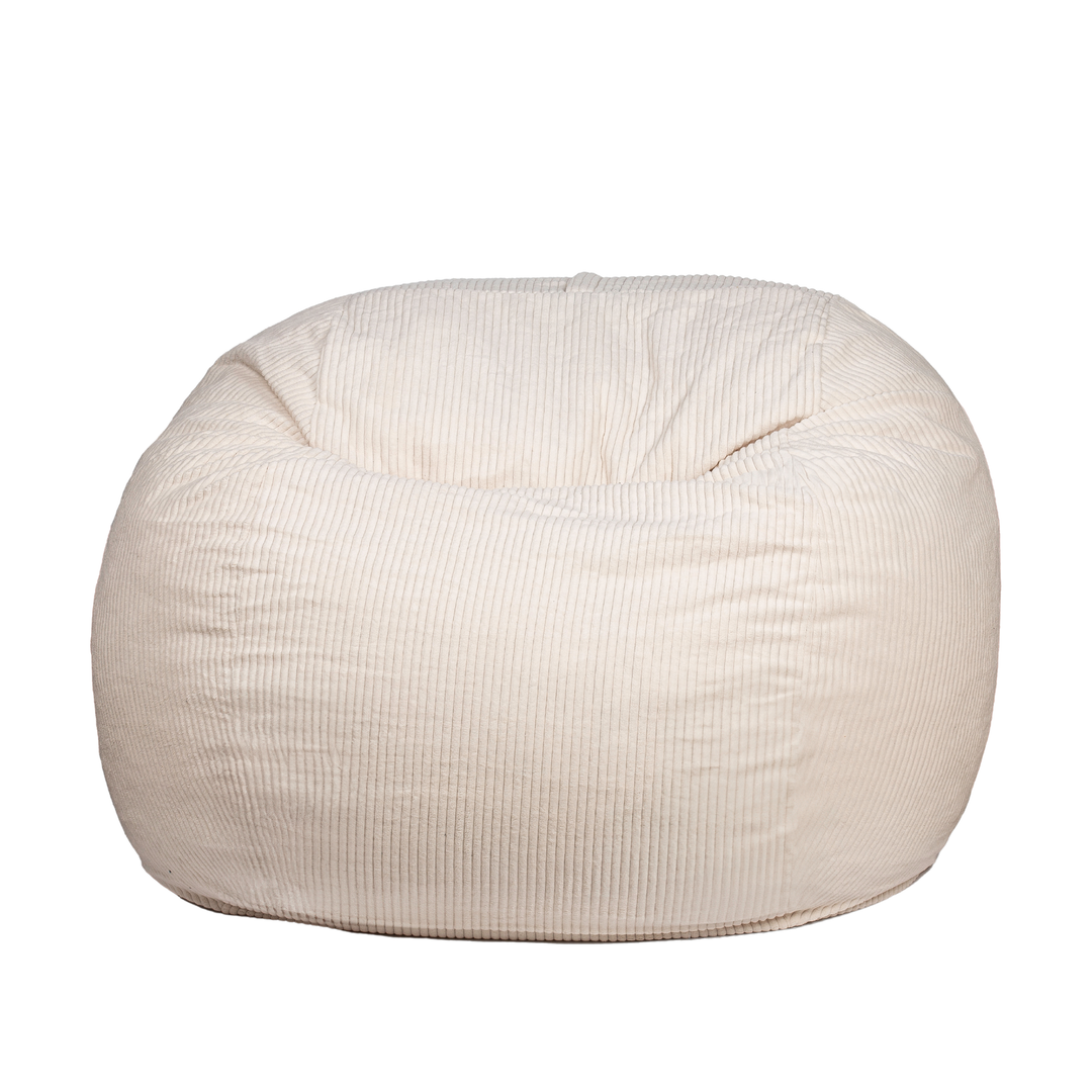 Pouf-lit convertible 2-en-1 blanc cassé, vue de près 