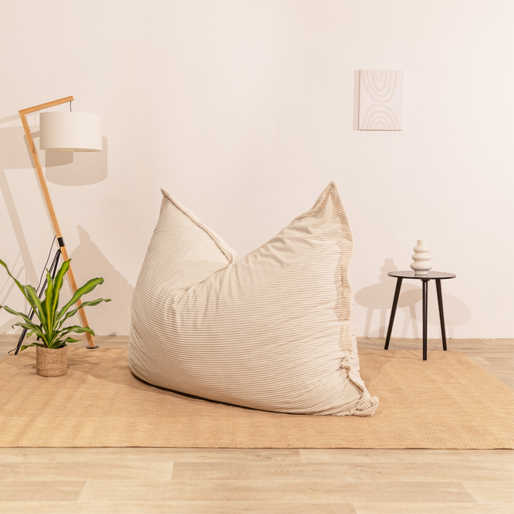Puf de terciopelo acanalado desenfundable - 140x180 cm