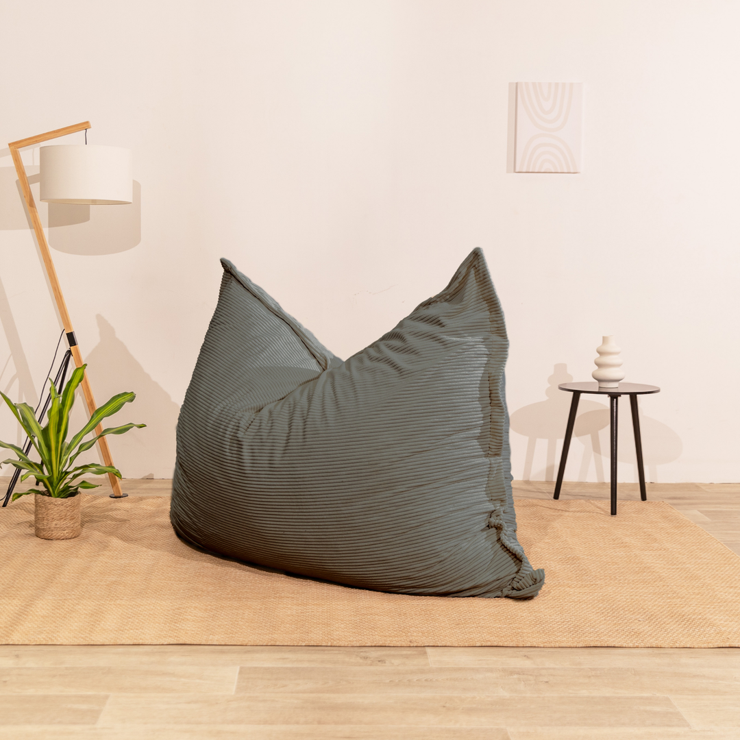 Puf de terciopelo acanalado desenfundable - 140x180 cm