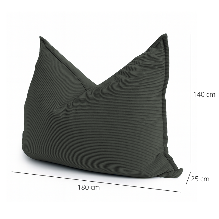 Puf de terciopelo acanalado desenfundable - 140x180 cm
