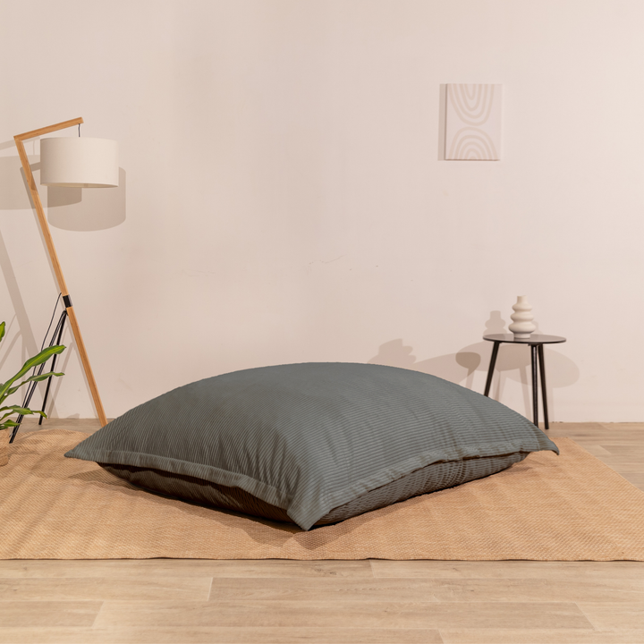 Puf de terciopelo acanalado desenfundable - 140x180 cm