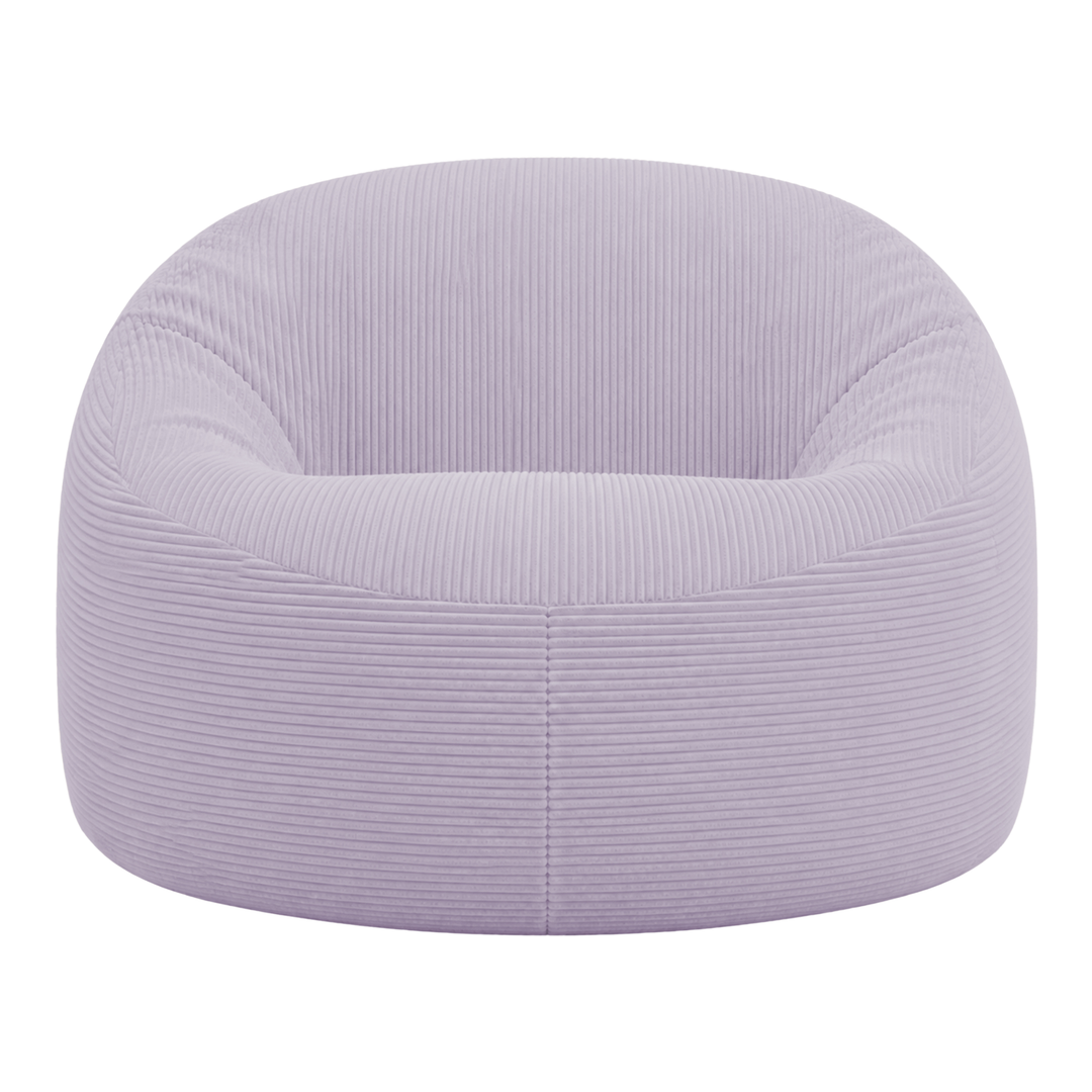 Pouf déhoussable 100 cm en velours côtelé épais, violet