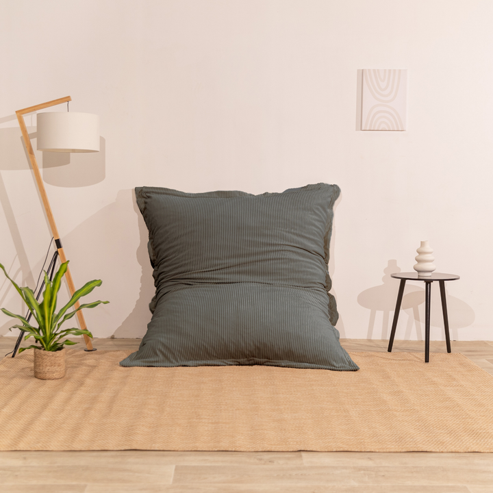 Puf de terciopelo acanalado desenfundable - 140x180 cm