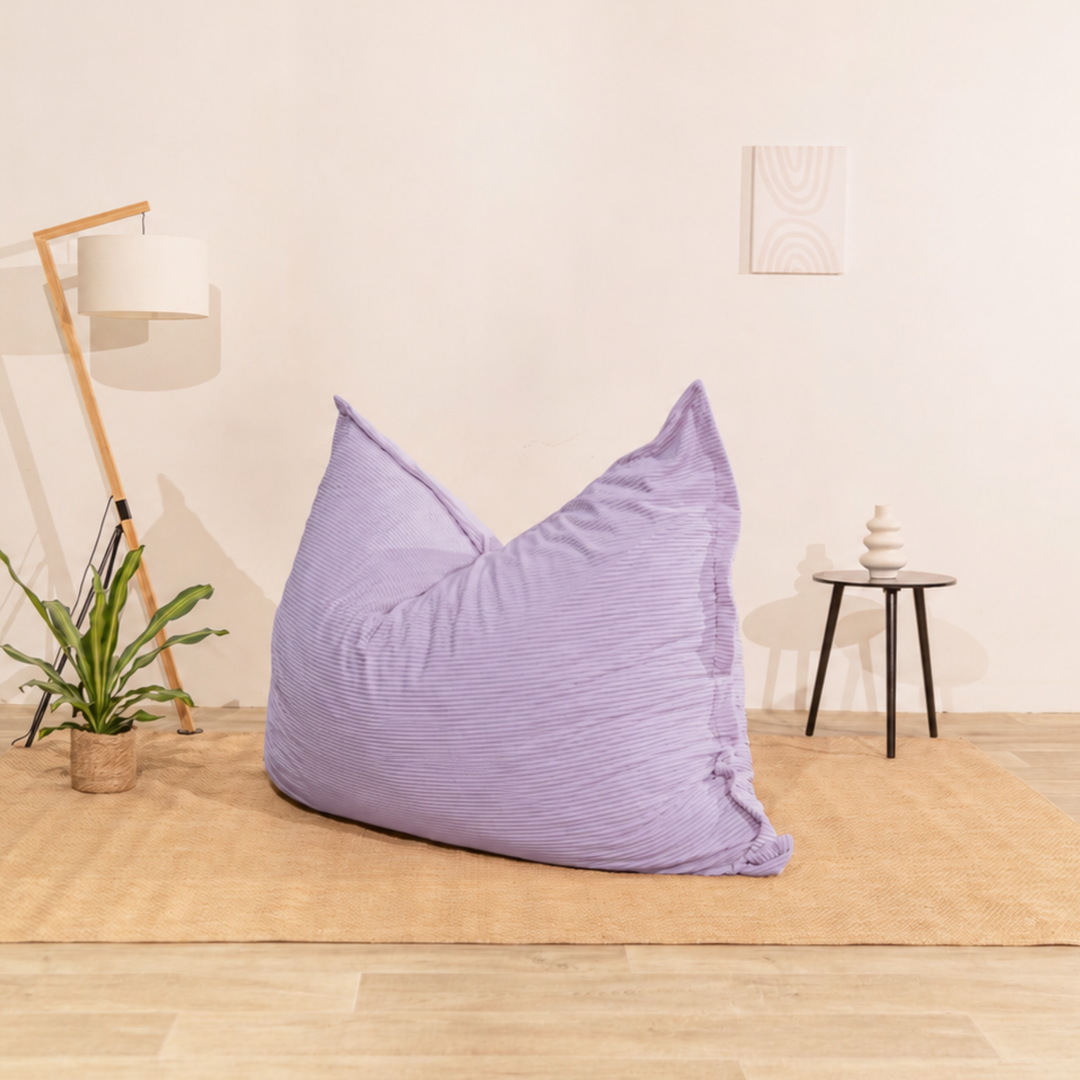 Puf de terciopelo acanalado desenfundable - 140x180 cm