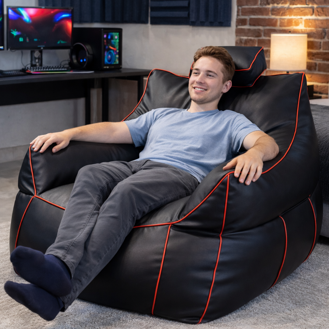 Puf gaming de piel sintética - 100x110 cm