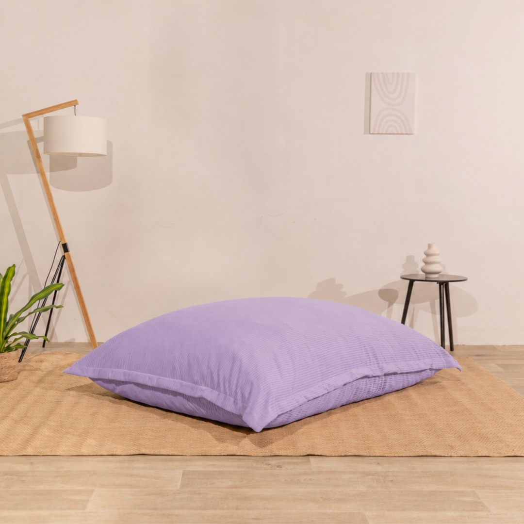 Puf de terciopelo acanalado desenfundable - 140x180 cm