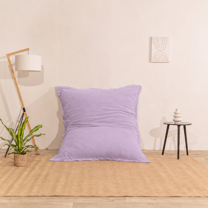Puf de terciopelo acanalado desenfundable - 140x180 cm
