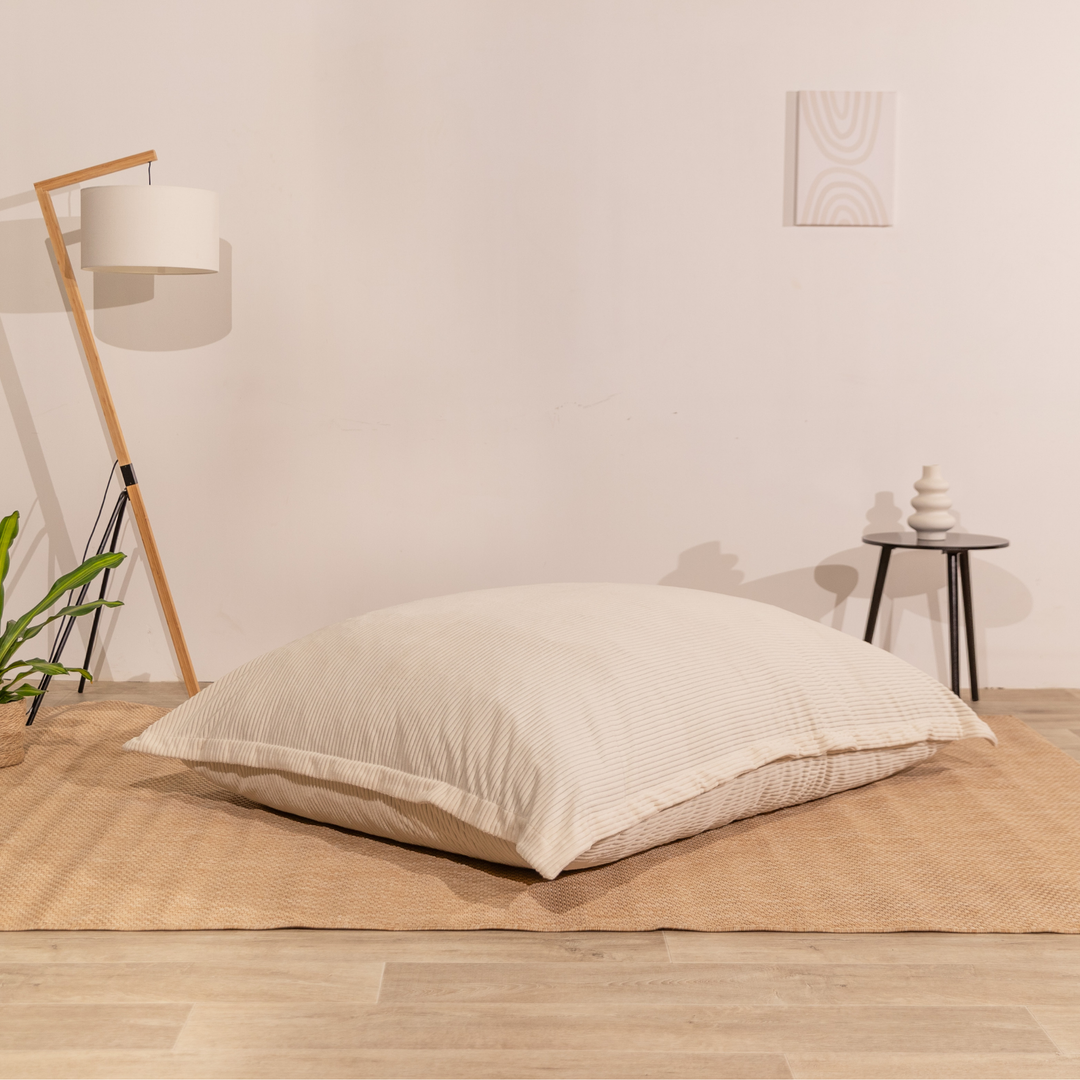 Puf de terciopelo acanalado desenfundable - 140x180 cm