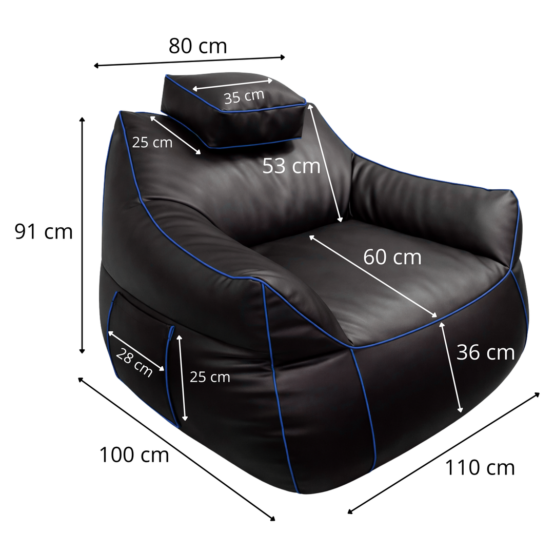 Puf gaming de piel sintética - 100x110 cm