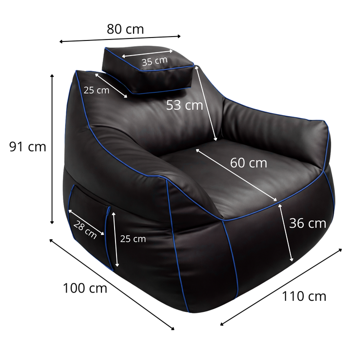 Puf gaming de piel sintética - 100x110 cm