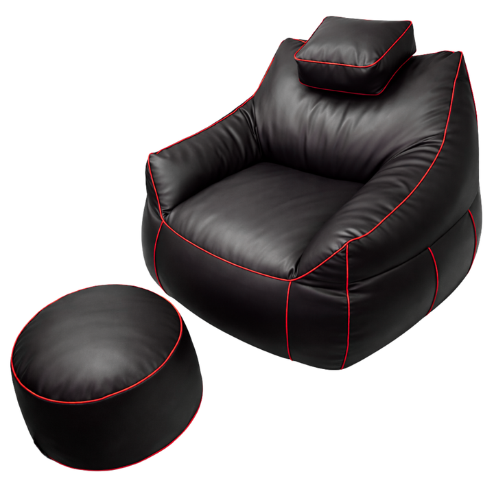 Puf gaming de piel sintética - 100x110 cm + Reposapiés