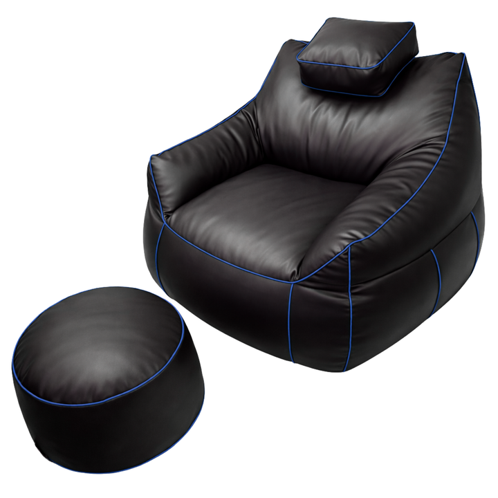 Puf gaming de piel sintética - 100x110 cm + Reposapiés