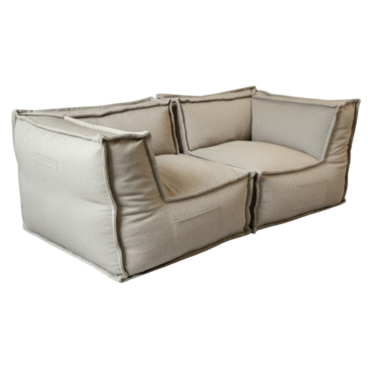 Sofá Modular de 2 Plazas - Efecto Lino - 90x180 Cm