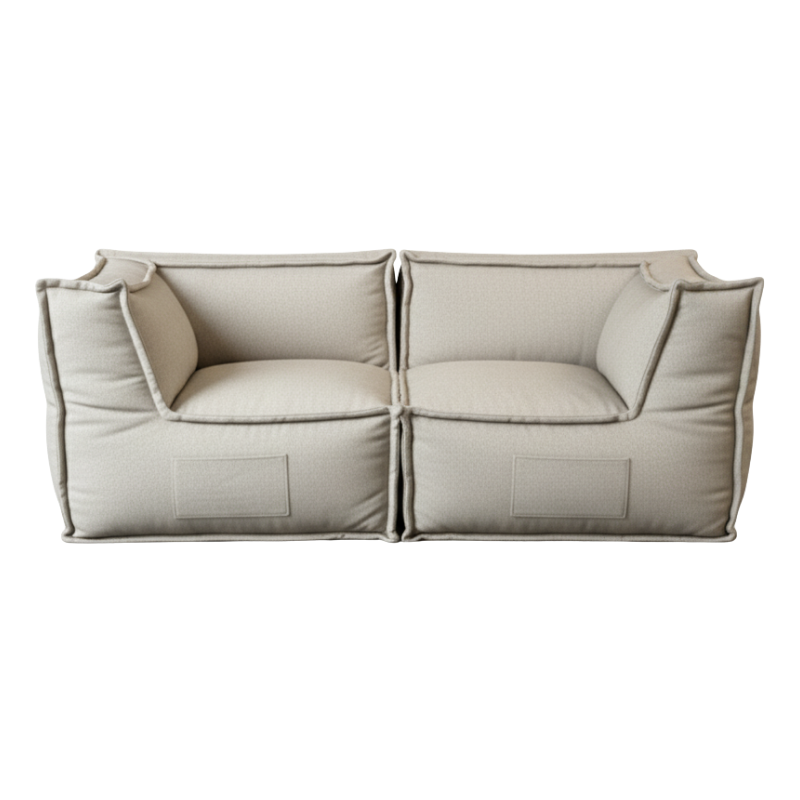 Sofá Modular de 2 Plazas - Efecto Lino - 90x180 Cm