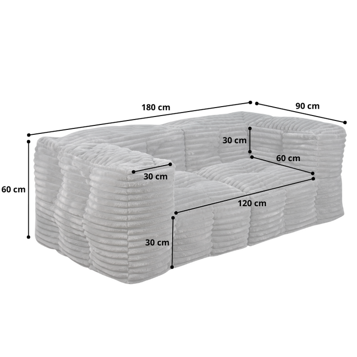 Sofá Modular de Pana - 90x180 cm