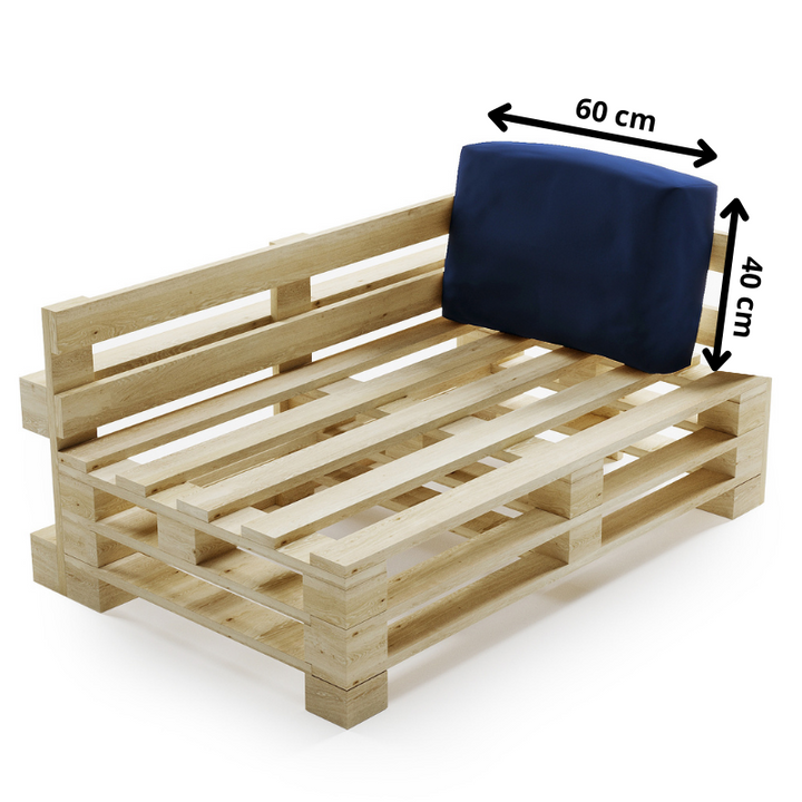 Cojín para palé desenfundable e impermeable - Ángulo 60x40 cm