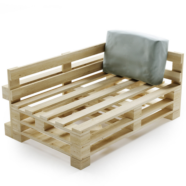 Cojín para palé desenfundable e impermeable - Ángulo 60x40 cm