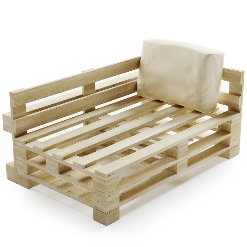 Cojín para palé desenfundable e impermeable - Ángulo 60x40 cm