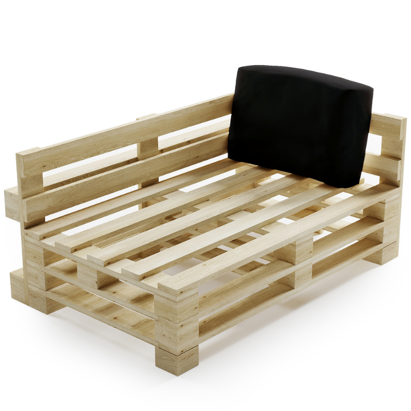 Cojín para palé desenfundable e impermeable - Ángulo 60x40 cm