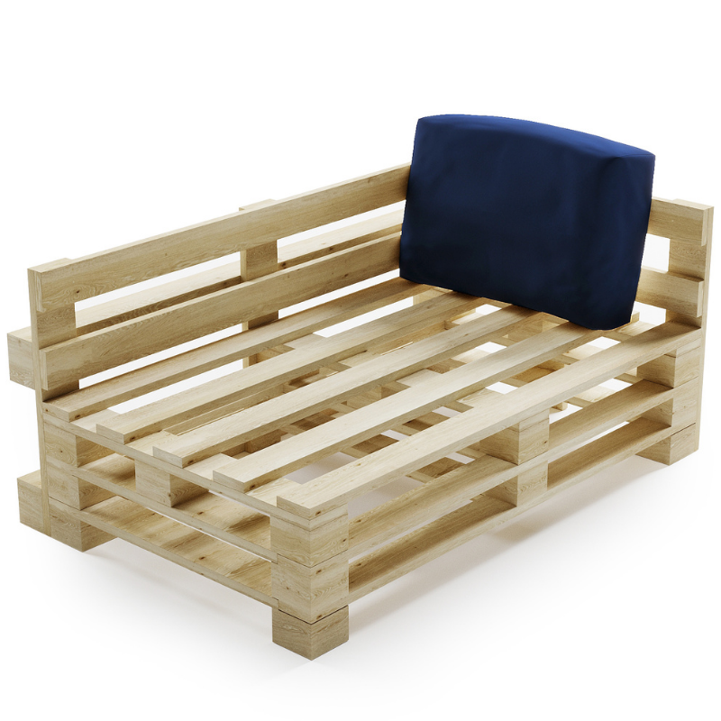 Cojín para palé desenfundable e impermeable - Ángulo 60x40 cm