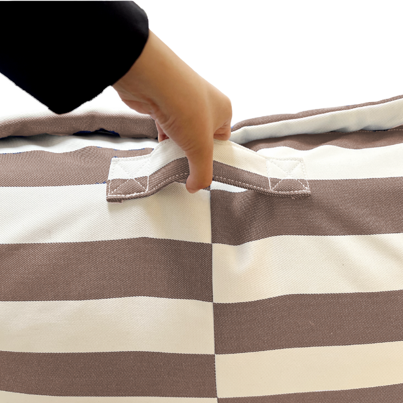 Funda de Puf Exterior a Rayas - 85 X 85 X 75 Cm