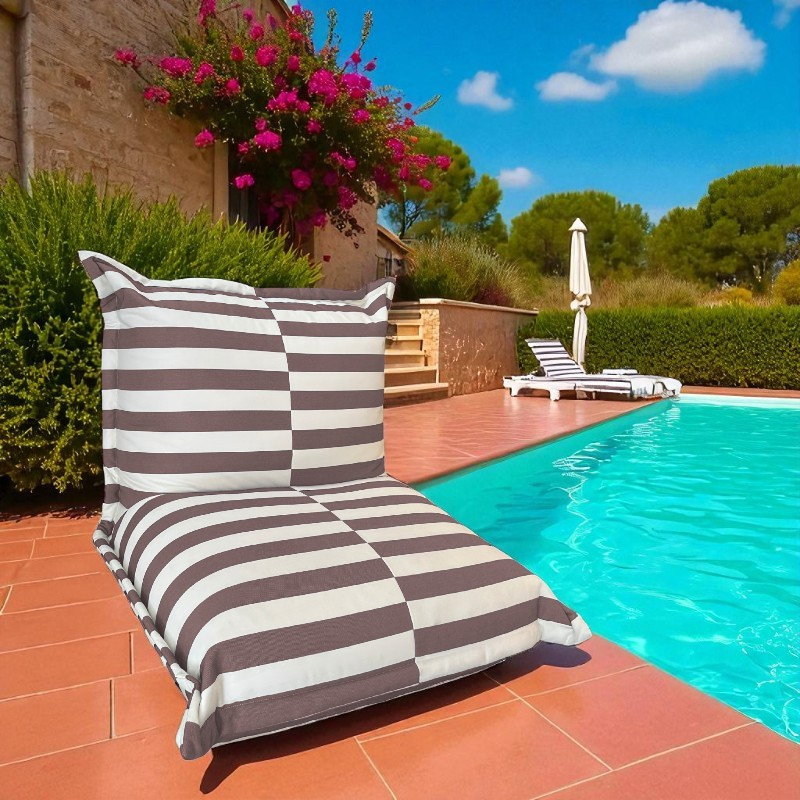 Funda de Puf Exterior a Rayas - 85 X 85 X 75 Cm