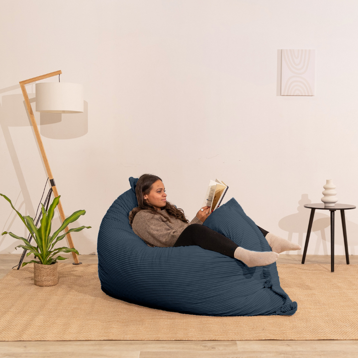 Funda de Puf de Terciopelo Acanalado - 140x180 Cm