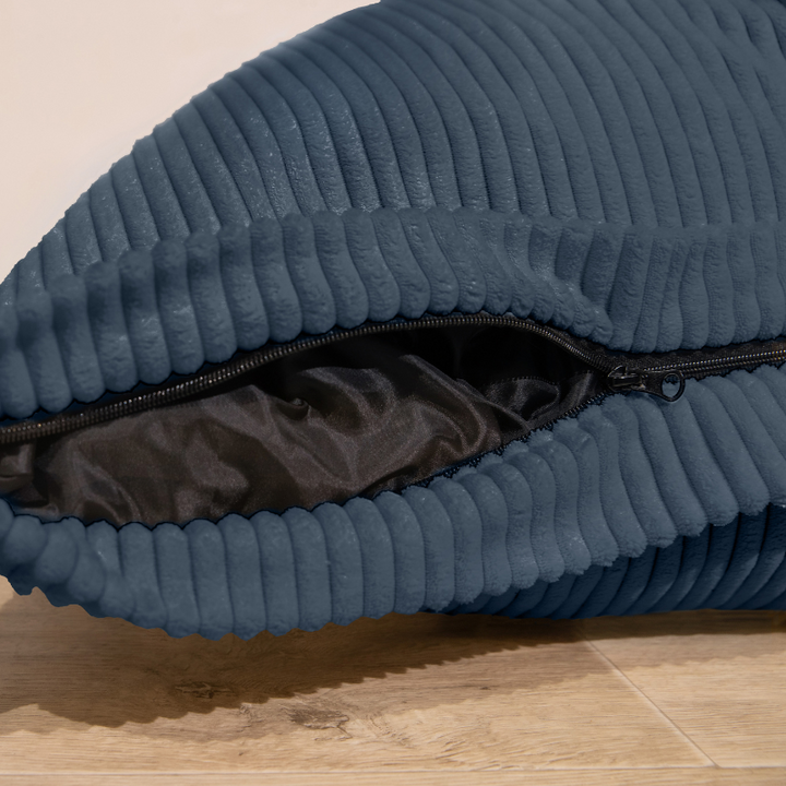 Funda de Puf de Terciopelo Acanalado - 140x180 Cm