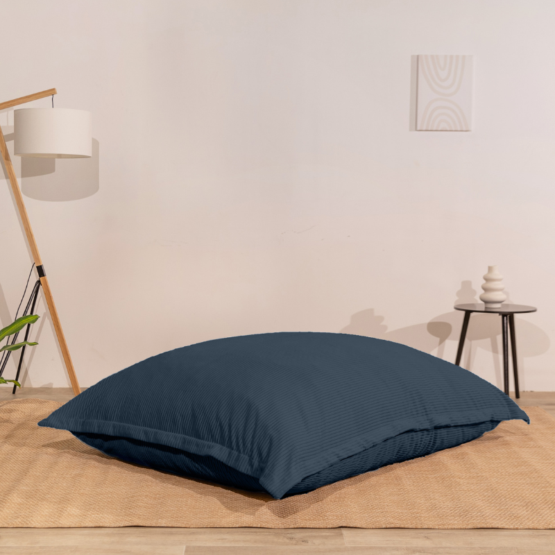 Funda de Puf de Terciopelo Acanalado - 140x180 Cm