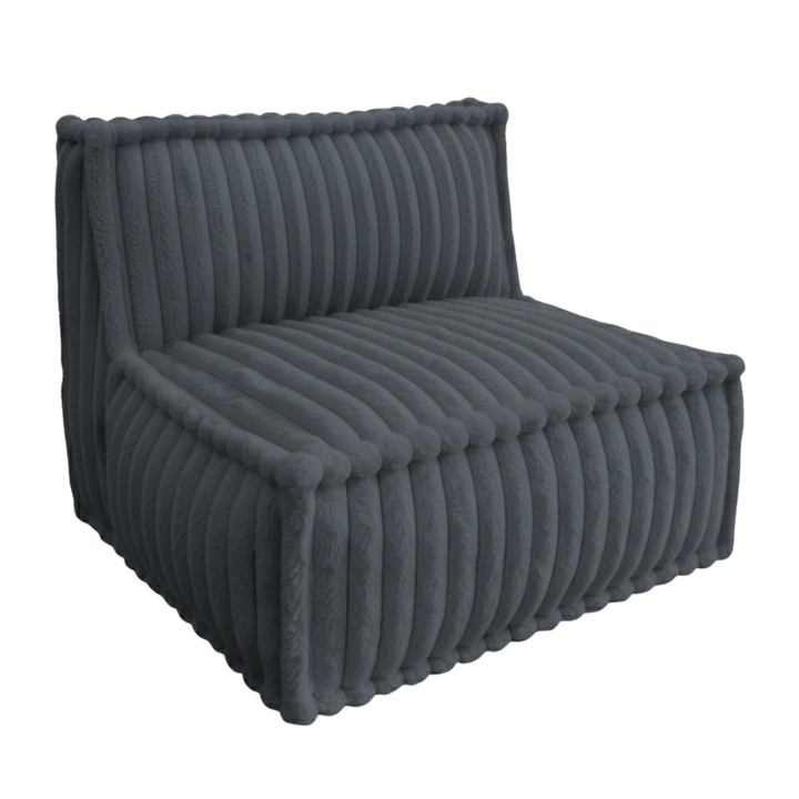 Módulo central para sofá modular - Piel sintética acanalada - 90x82 cm