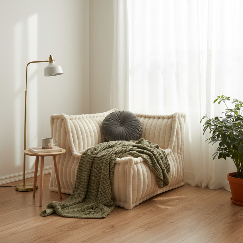 Módulo de esquina para sofá modular - Pana acanalada - 90x90 cm