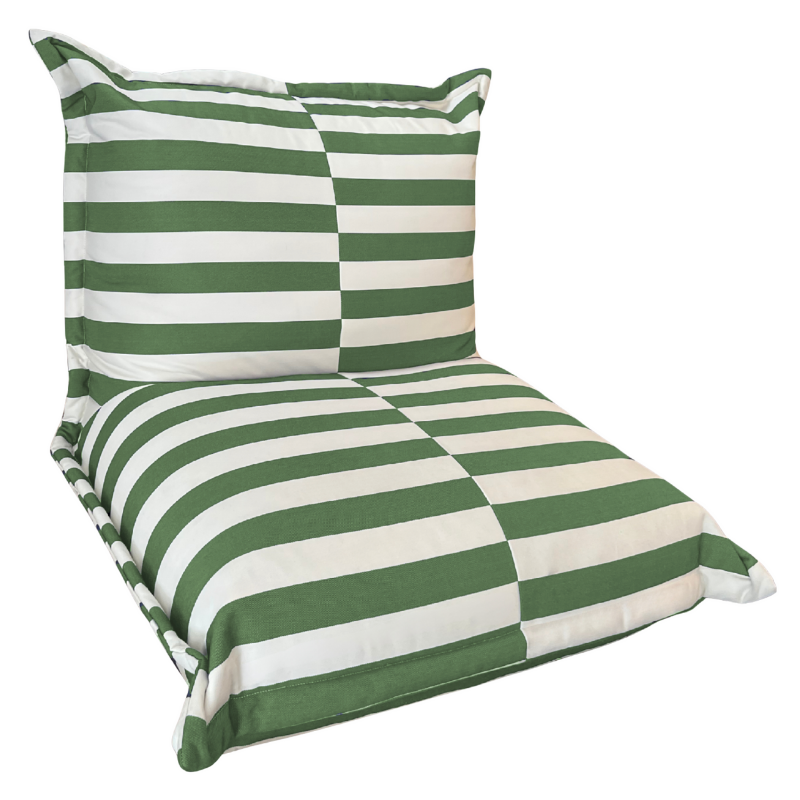 Puf de Exterior a Rayas - 85x85x75 Cm